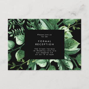 D'accompagnement Carte de réception de mariage moderne verte Feuill