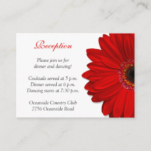 D'accompagnement Carte de réception de mariage Red Gerber Daisy