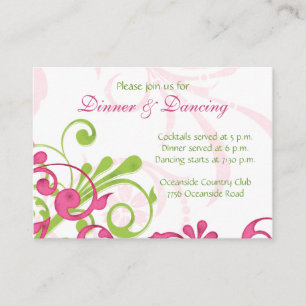 D'accompagnement Carte de réception de mariage rose blanc floral