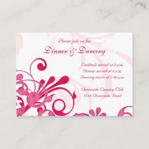 D'accompagnement Carte de réception de mariage rose et blanc