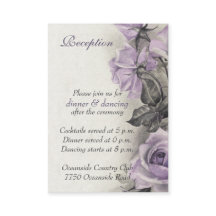 Carte de réception de mariage Rose Sterling Silver