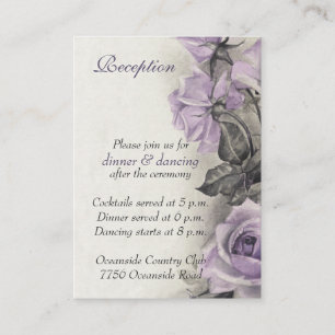 D'accompagnement Carte de réception de mariage Rose Sterling Silver