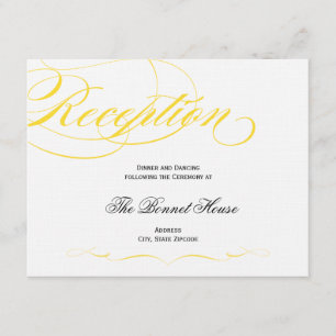 D'accompagnement Carte de Réception Écriture Élégante - Jaune