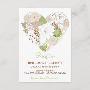 D'accompagnement Carte de réception Fleurs de printemps vert menthe