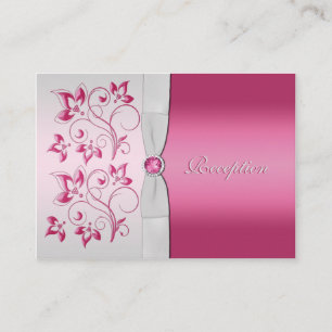 D'accompagnement Carte de réception florale en argent et rose