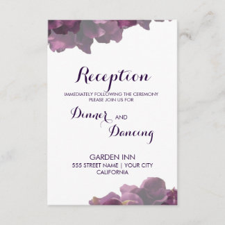 D'accompagnement Carte de réception florale violette