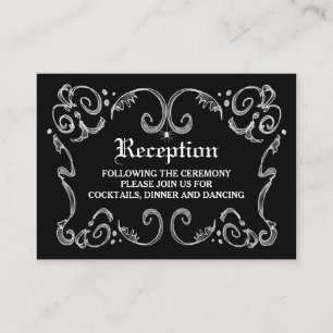 D'accompagnement Carte de réception gothique Halloween blanc noir