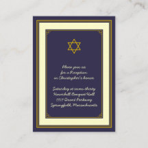 Carte de réception Marine & Gold Bar Mitzvah