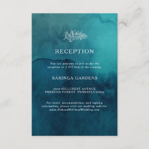 D'accompagnement Carte de réception Moody Ocean Watercolor Wedding