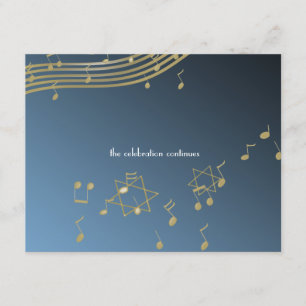 D'accompagnement Carte de réception Music Bar Mitzvah