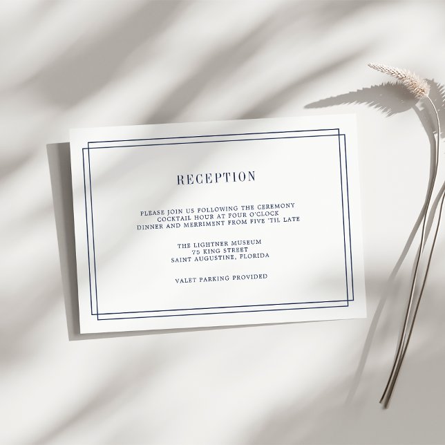 D'accompagnement Carte de réception Navy et Blanc sans date (Créateur téléchargé)