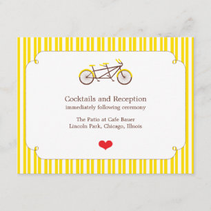 D'accompagnement Carte De Réception Tandem Bike (Yellow Stripes)