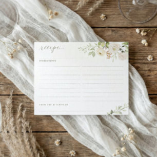 D'accompagnement Carte de recette aquarelle florale verdure pour la