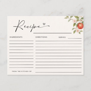 D'accompagnement Carte de recette de Baby Shower Appley EVER AFTER