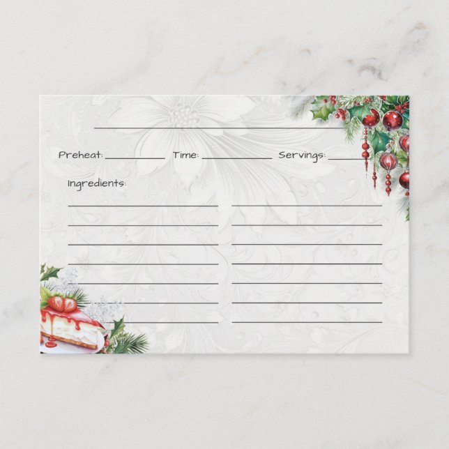 D'accompagnement Carte de recette de base de la bouchée de gel (Devant)