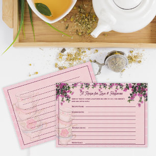 D'accompagnement Carte de recette de douche de mariée Tasses à thé 
