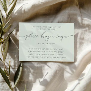 D'accompagnement Carte de recette de douche de mariée vert sauge si