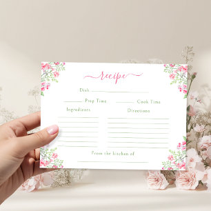 D'accompagnement Carte de recette de douche nuptiale florale rose v