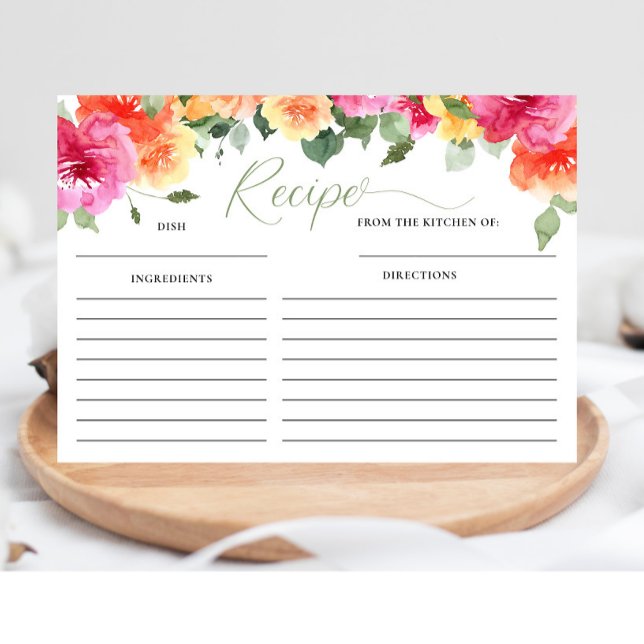 D'accompagnement Carte de recette de la douche de mariée rose orang (Créateur téléchargé)