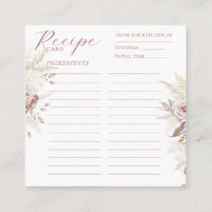D'accompagnement Carte de recette de mariage Fleur Rose Poussiéreus