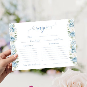 D'accompagnement Carte de recette de mariage floral bleu clair de p