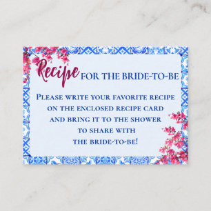 D'accompagnement Carte de recette de mariage italienne bleue avec f