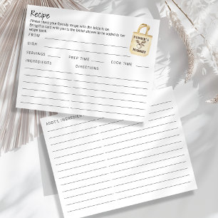 D'accompagnement Carte de recette de mariage recto-verso pour march