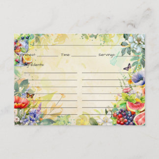 D'accompagnement Carte de recette de salade de fruits