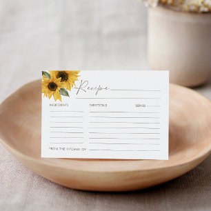 D'accompagnement Carte de recette de tournesol SUTTON