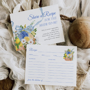 D'accompagnement Carte de recette Fête des mariées bleue Floral Mar
