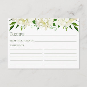 D'accompagnement Carte de recette florale aquarelle d'hortensia bla