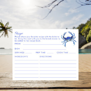D'accompagnement Carte de recette thématique plage fruits de mer Cr