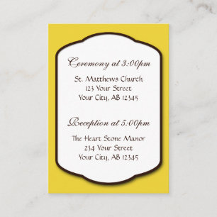 D'accompagnement Carte de référence Brown et blanc Mariage jaune