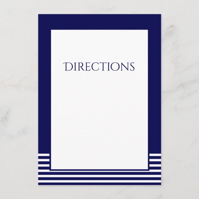 D'accompagnement Carte de référence pour mariage - Rayures bleues m (Devant)