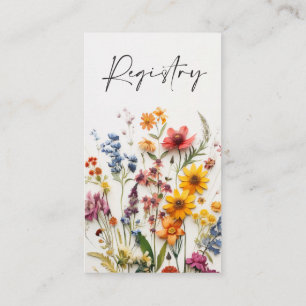 D'accompagnement Carte de registre de cadeaux de fleurs pressées po