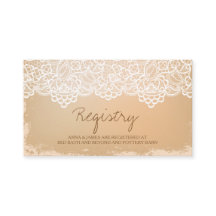 Carte de registre en dentelle Vintage rustique