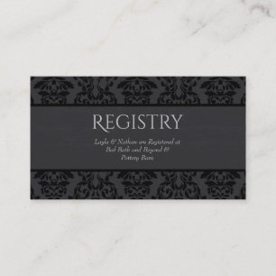 D'accompagnement Carte de registre Mariage damassé noire et grise
