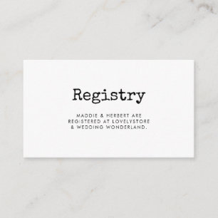 D'accompagnement Carte de Registre mariage de machine à écrire vint