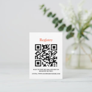D'accompagnement Carte de registre modifiable avec code QR, invitat