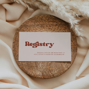 D'accompagnement Carte de registre stylé retro mariage rose pêche