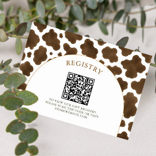 D'accompagnement Carte de registre Western Cow Print Baby Shower