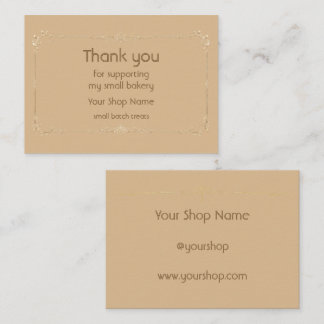 D'accompagnement Carte de remerciement de boulangerie Caramel Gold