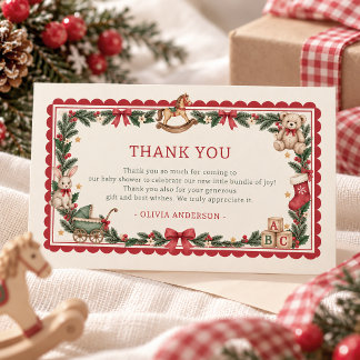 D'accompagnement Carte de remerciement de Noël Red Scallop Vintage