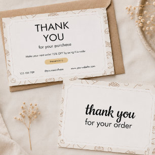 D'accompagnement Carte de remerciement personnalisée de boulangerie