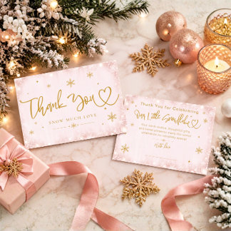 D'accompagnement Carte de remerciement pour Baby Shower hivernal fl