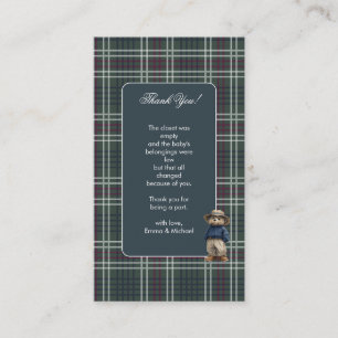 D'accompagnement Carte de remerciements de Baby shower d'ours Tarta