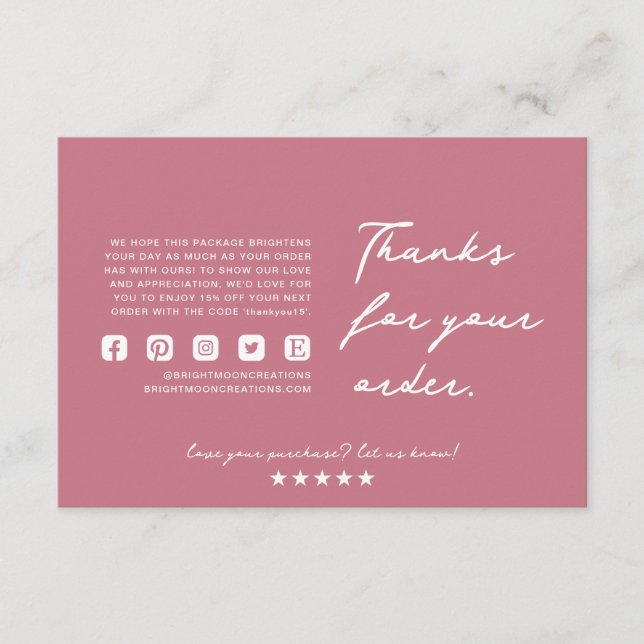 D'accompagnement Carte de remerciements des petites entreprises - A (Devant)
