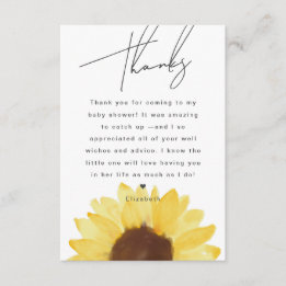 D'accompagnement Carte de remerciements floral Baby shower de tourn