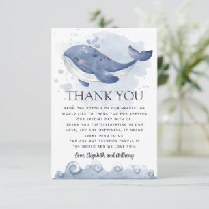 D'accompagnement Carte de remerciements nautique de baleine