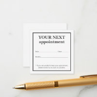 Carte de rendez-vous simple Elegant Black White Be
